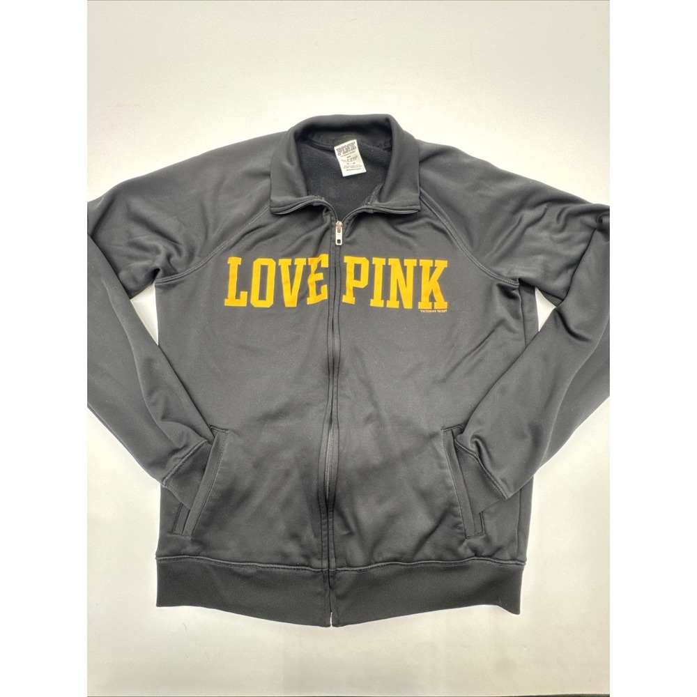 Victoria's Secret PINK University of Iowa Hawkeyes Jacket Black Gold Athletics M